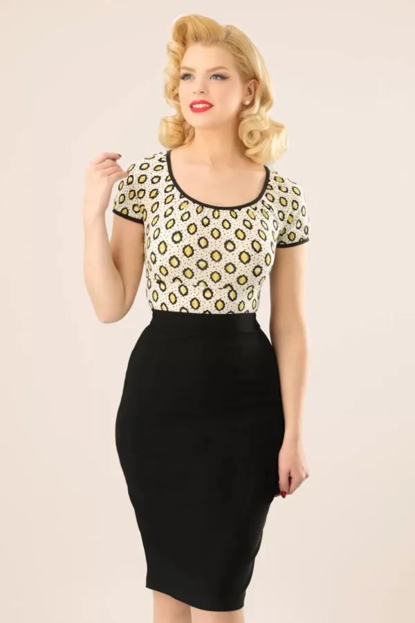 Polly Bengaline Rok In Zwart-Collectif Clothing Cheap