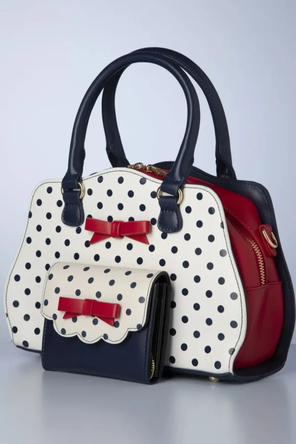 Poppy Polka Handtas In Wit-Banned Retro Clearance