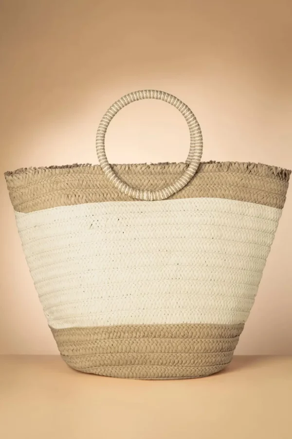 Raffia Boho Draagtas In Zand-Smashed Lemon Hot