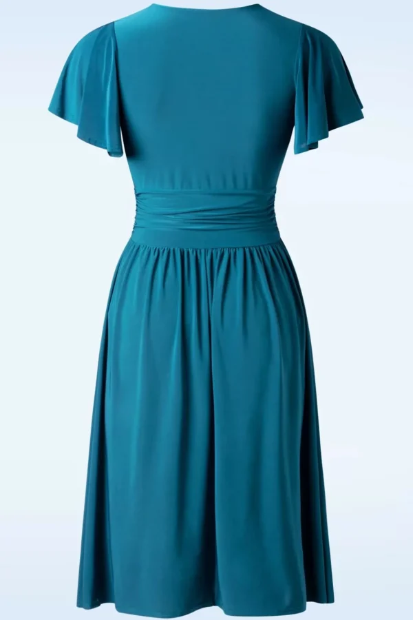 Sadie Slinky Swing Jurk In Teal-Vintage Chic for Topvintage Fashion