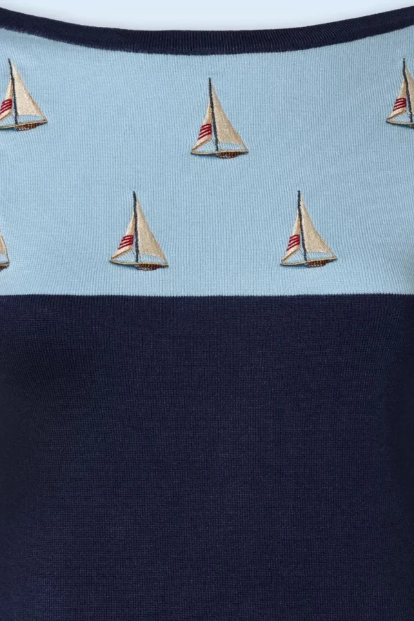 Sail Away Trui In Blauw-Vixen Discount