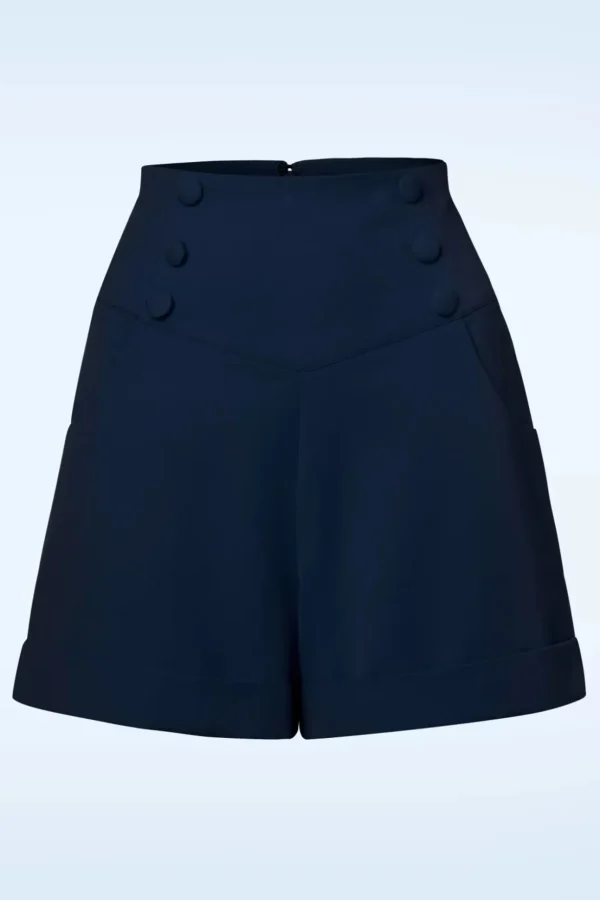 Schattig Als Een Knoopshort In Marineblauw-Banned Retro Discount