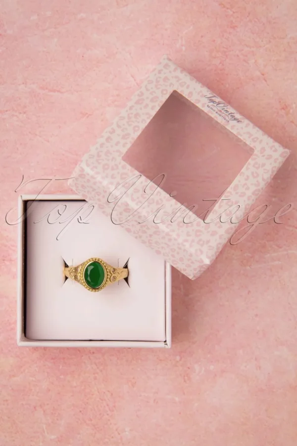 Selflove Ring In Goud En Groen-Topvintage Boutique Collection Best