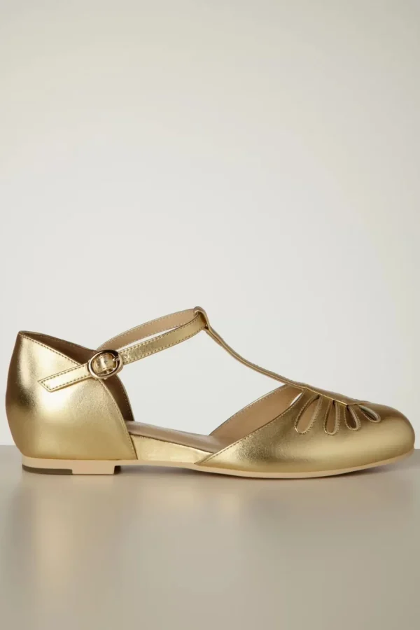 Singapore T-Strap Ballerina Flats In Goud-Charlie Stone Online