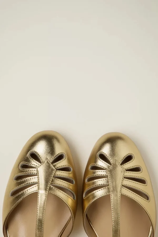 Singapore T-Strap Ballerina Flats In Goud-Charlie Stone Online