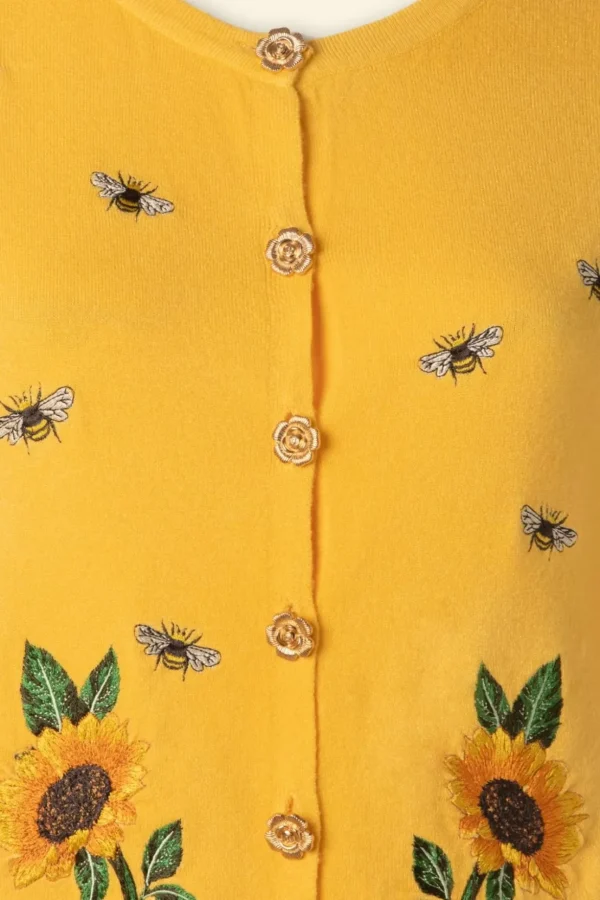 Sunflower And Bee Geborduurd Vest-Vixen Clearance