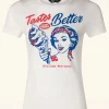 Tastes Better T-Shirt In Gebroken Wit-Queen Kerosin Cheap