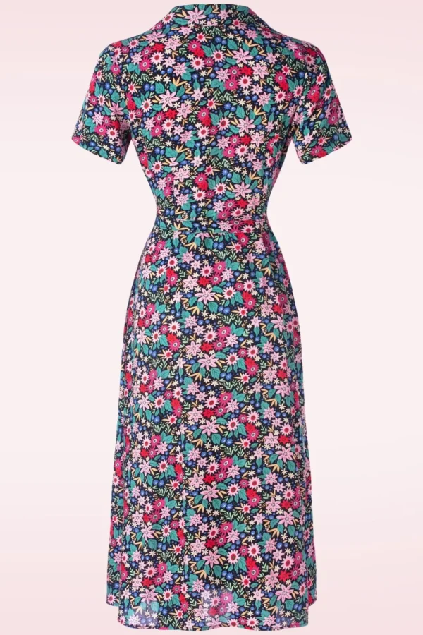 Tea Party Jurk In Zwart En Multi-Banned Retro Best Sale