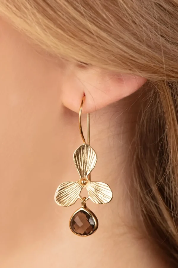 The Clover Oorbellen In Goud En Rookkwarts-Very Cherry Online