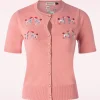 The Kissing Poodles Cardigan In Roze-Banned Retro Best Sale