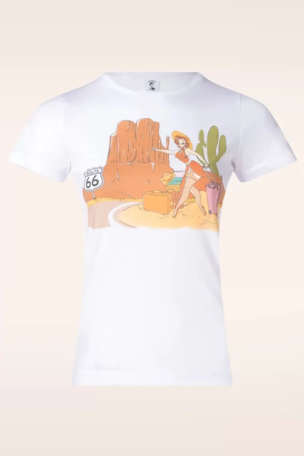 The Traveler Tee In Wit-PinRock Cheap