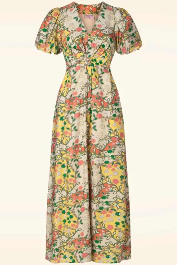 Topvintage Exclusive ~ Phoebe Maxi Jurk In Multi-Topvintage Boutique Collection Best Sale