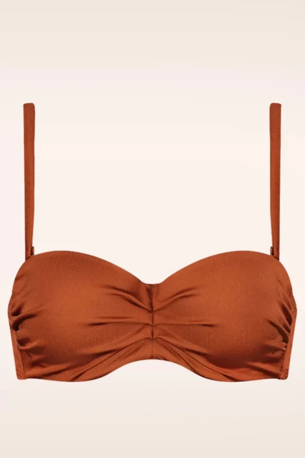 Treasure Padded Bikini Top In Cederhout Bruin-Cyell Hot