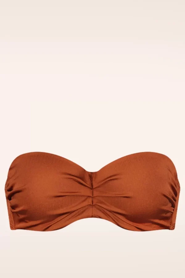 Treasure Padded Bikini Top In Cederhout Bruin-Cyell Hot