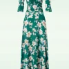 Valentina Flower Maxi Jurk In Groen-Vintage Chic for Topvintage New