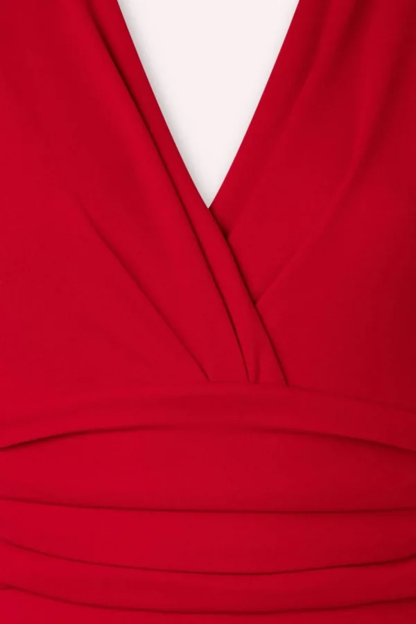 Vivien Pencil Jurk In Diep Rood-Vintage Chic for Topvintage Shop