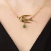 Vogel Ketting In Goud En Groen-Urban Hippies Clearance