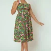 Waverly Strawberry Patch Swing Jurk In Groen-Collectif Clothing New