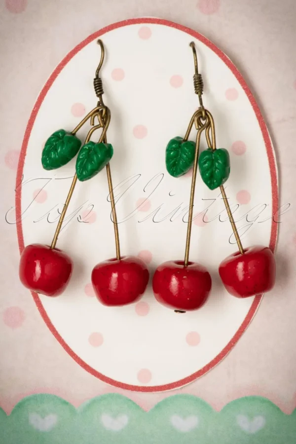 Zoete Sprankelende Kersen Oorbellen In Rood-Sweet Cherry Fashion