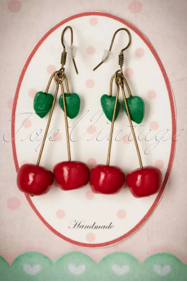 Zoete Sprankelende Kersen Oorbellen In Rood-Sweet Cherry Fashion